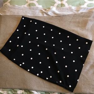 Black with white polka dot LulaRoe Cassie Skirt